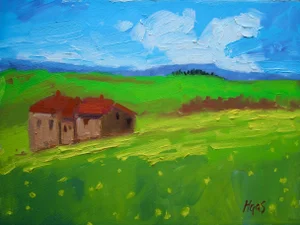 Modern Tuscany Landscape Oil Painting