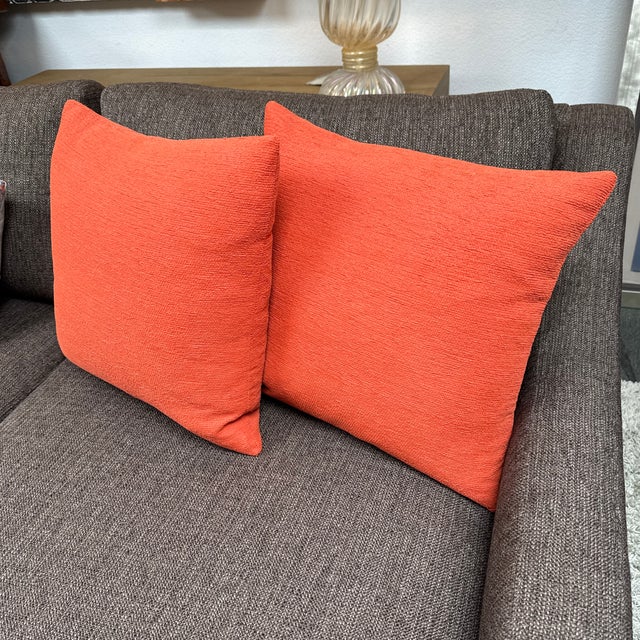 Woven Coral Throw Pillows, Pair For Sale - Image 4 of 9
