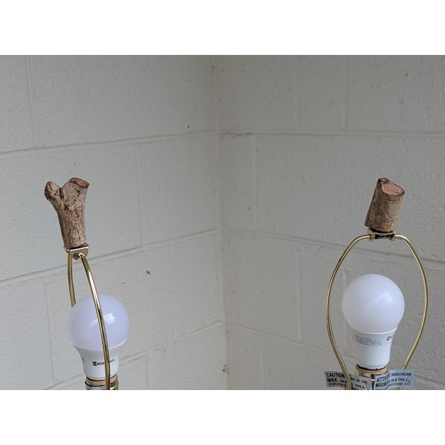 Vintage Driftwood Table Lamps - A Pair For Sale - Image 9 of 10