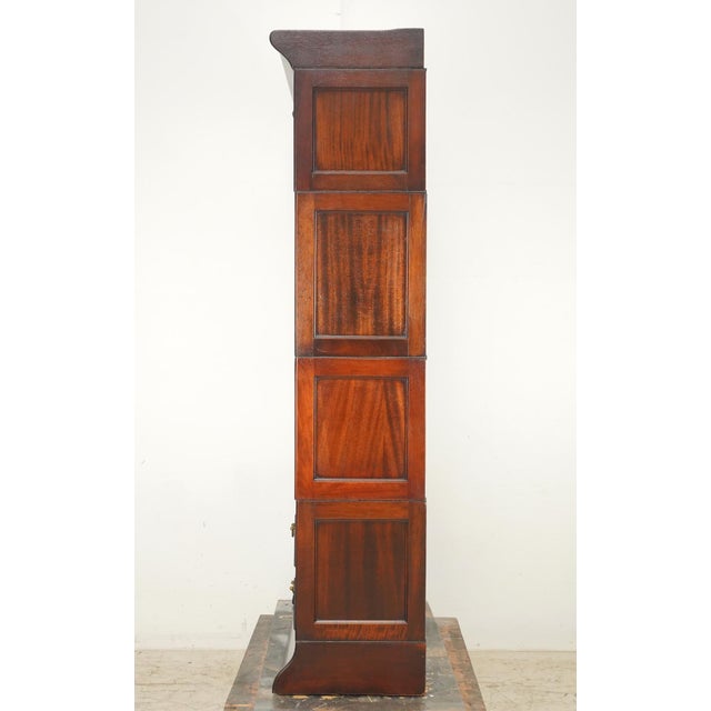 Vintage Victorian Style Oak Barrister Bookcase With Leaded Glass For Sale - Image 15 of 15