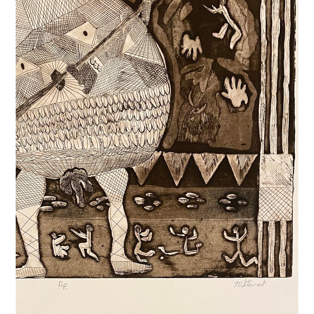 1990s "Tor Rack" etching with aquatint by M. Stewart. Pencil signed, titled and marked as an artist's proof. Combined...