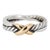 David Yurman Crossover 925 Silver & 18k Yellow Gold 4 MM Petite X Band Ring, Size 4 For Sale
