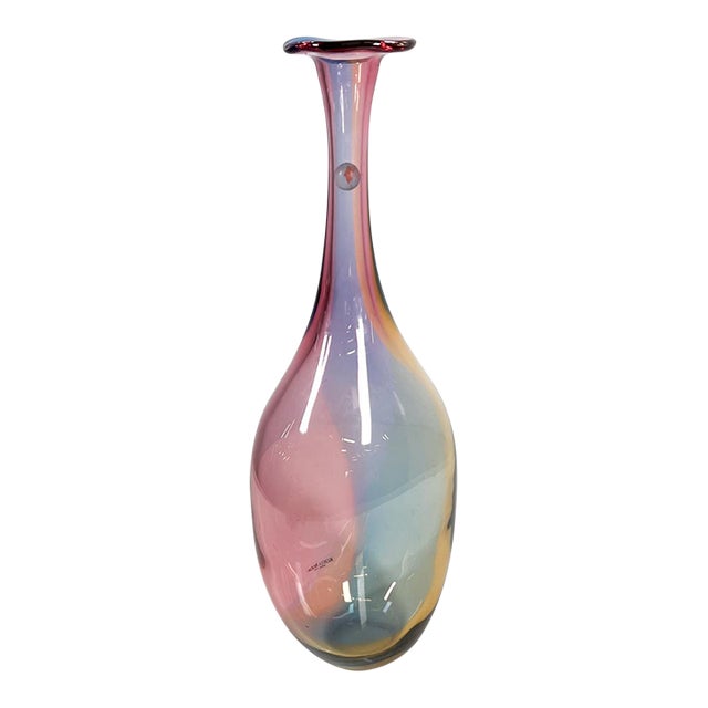 1988 Kosta Boda Artist Glass Vase Kjell Engman Fidji Collection For Sale