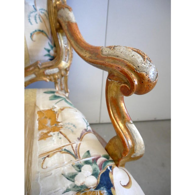 Antique 15th Century Venetian Lacquered and Gilded Armchair For Sale - Image 10 of 18