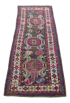 Antique Caucasian Lenkoran Wool Runner-9'6'' X 3'7''