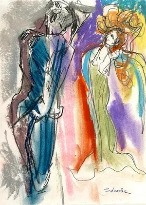 Original Drawing by Erik Sulander, Pastel on Paper, 9x12, Signed, Frame Not Included.