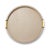 This circular tray in Italian Faux Croc Embossed Leather is enhanced by two rectangular integrated handles made of brass,...