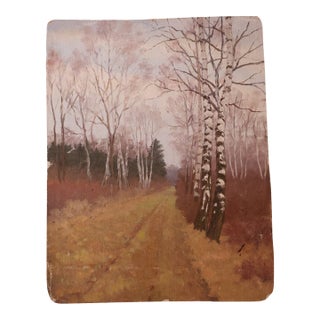 20th Century French Forest Road Painting For Sale