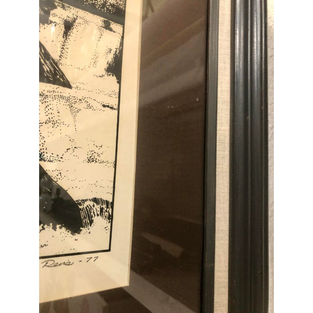 "Zebra, Circle, Water" Vintage 1970s Framed Print For Sale In Fayetteville, AR - Image 6 of 10