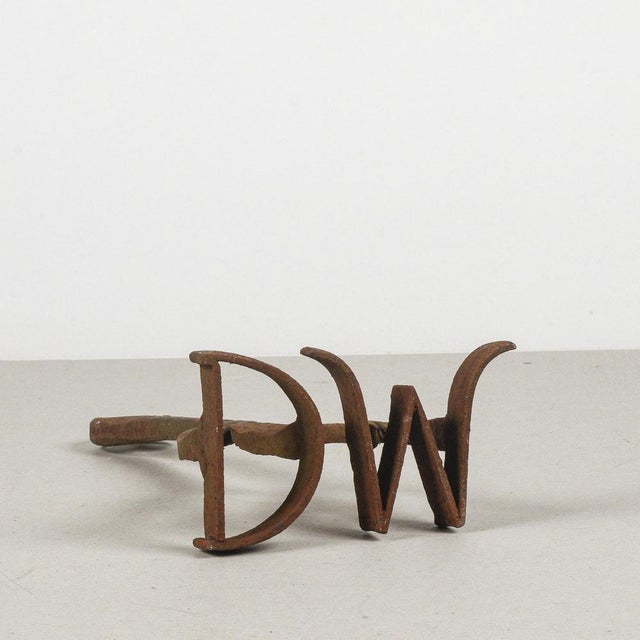 Antique Fire Branding Stamp Tool with Initials D.M. For Sale - Image 3 of 9