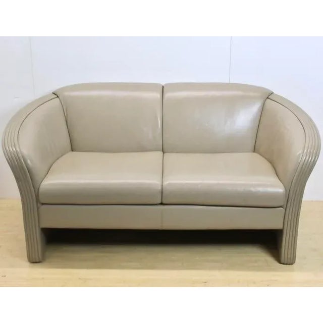 Henredon 1990 Patrician Furniture Leather 3 Piece Loveseat Set For Sale - Image 4 of 10