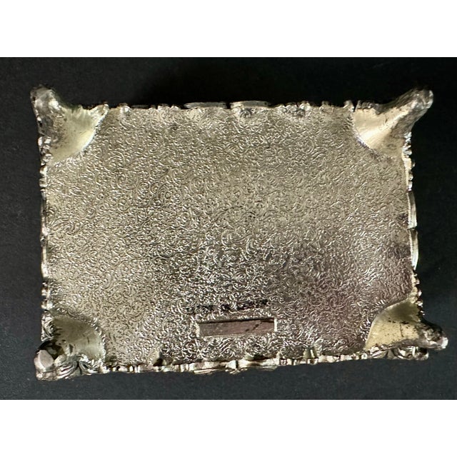 Silver Vintage Mid 20th Century Romantic Jewelry/Trinket Box For Sale - Image 8 of 11