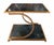 Vintage Hollywood Regency Gilt Metal and Faux Black Marble Side Tables by Maitland Smith, a Pair.