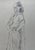 Benjamin II Vautier, Lady in Tunic, Graphite on Paper For Sale - Image 3 of 12