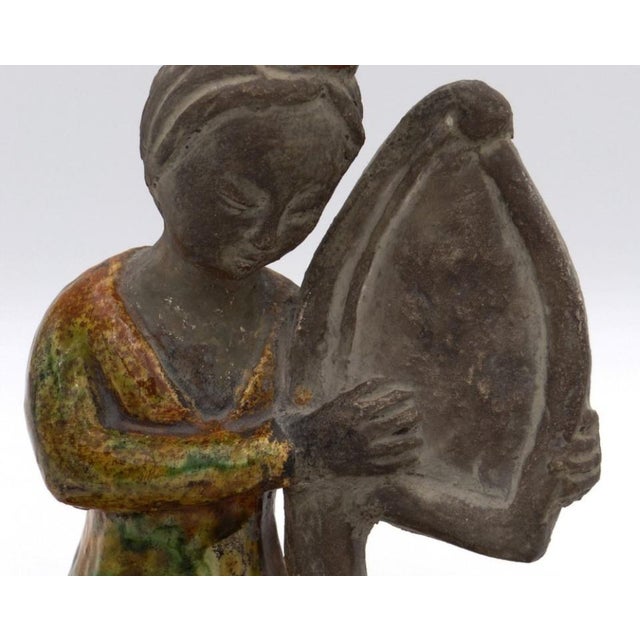 Mid-Century Italian Ceramic Musician Bookends by Zaccagnini, 1950s, Set of 2 For Sale - Image 8 of 11