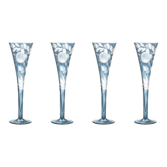 ARTEL Verdure Champagne Flutes, Slate - Set of 4 For Sale
