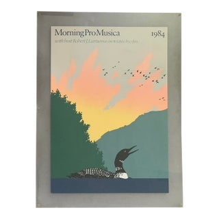 1984 Morning Pro Musica Vintage Promotionall Serigraph, Mounted For Sale