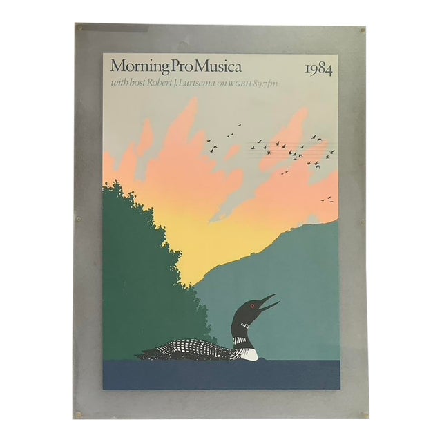1984 Morning Pro Musica Vintage Promotionall Serigraph, Mounted For Sale