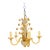 1930 French Gilt Metal and Crystal Chandelier 5 Lights For Sale
