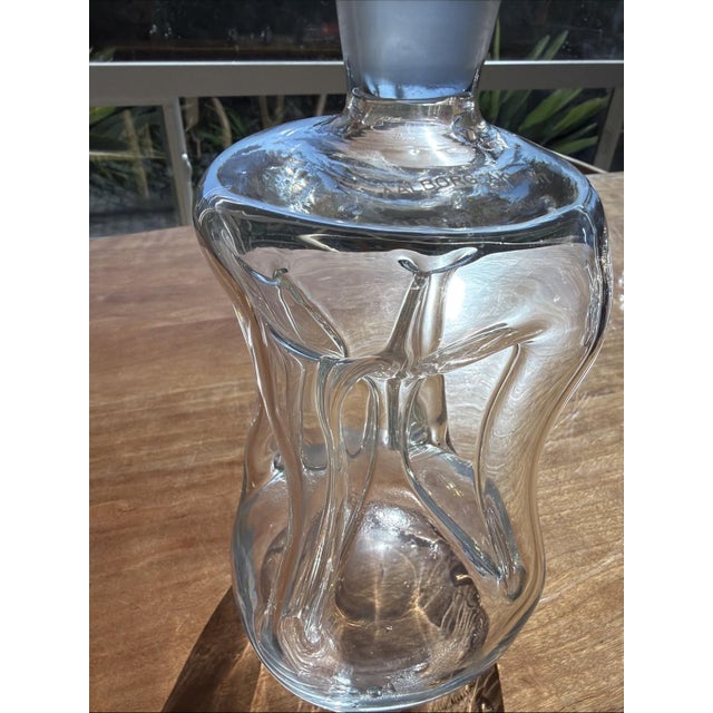 Vintage Aalborg Akvavit Holmegaard Kluk Kluk Danish Glass Decanter w/ Stopper For Sale - Image 4 of 8