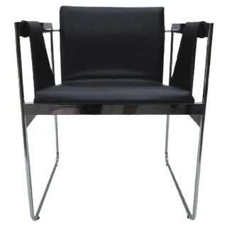 Modernist Chrome and Skai Armchair, 1960s For Sale