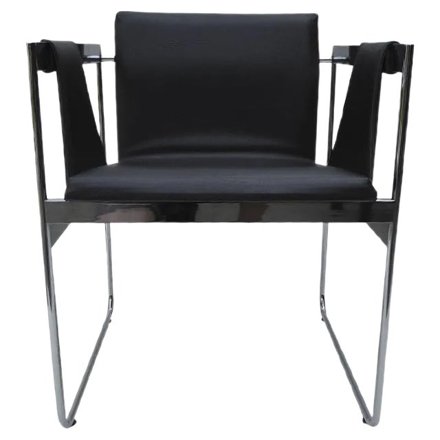 Modernist Chrome and Skai Armchair, 1960s For Sale