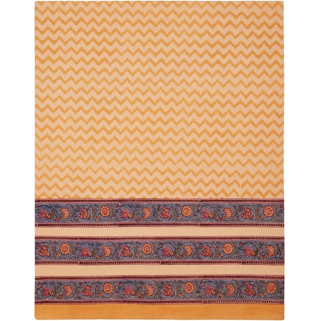 Contemporary Dragonfly Chevron Flat Sheet, King - Mustard Yellow For Sale - Image 3 of 3