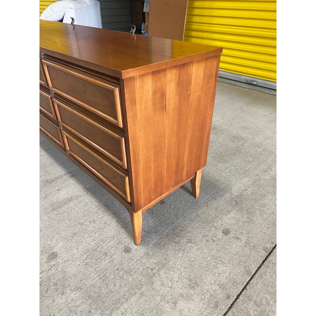 Vintage 9 Drawer Wood Dresser For Sale - Image 10 of 10