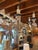 Early 20th Century Large Blue and White Chippy Wood Chandelier For Sale - Image 10 of 14