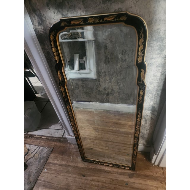 Chinoiserie Vintage Chinoiserie Bird Mirror – Eclectic Hollywood Regency Wall Mirror For Sale - Image 3 of 5
