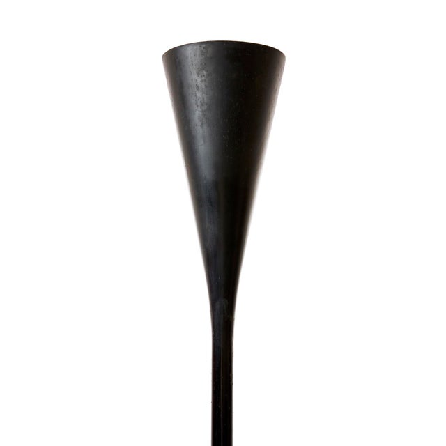 floor lamp. Iron and brass, with marble base. Two lights, one on top and an orientable one in the middle. Designed by...