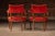 English Mid 20th Century Pair of Brass Nailhead Leather Captain’s Armchairs in Burnt Orange For Sale - Image 3 of 7