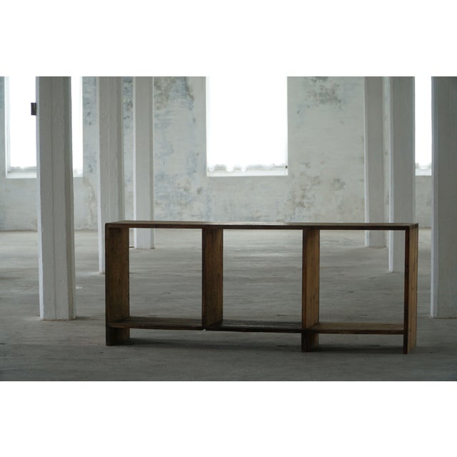 Rustic French Shelf in Patinated Oak, 1920s For Sale - Image 13 of 14