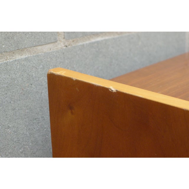 Wood Mid-Century Chest of Drawers in Walnut and Maple with Brass Handles, 1950s For Sale - Image 7 of 17