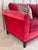 Kristin Drohan Kristin Drohan Collection Red Velvet Love Seat With Embroidered Down-Filled Throw Pillows For Sale - Image 4 of 11