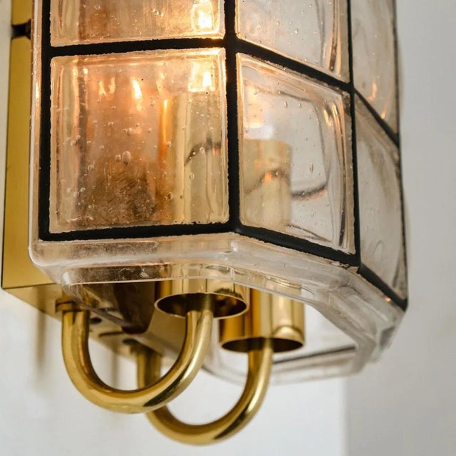 Iron and Bubble Glass Wall Lamps from Limburg, Germany, 1960s, Set of 2 For Sale - Image 3 of 13