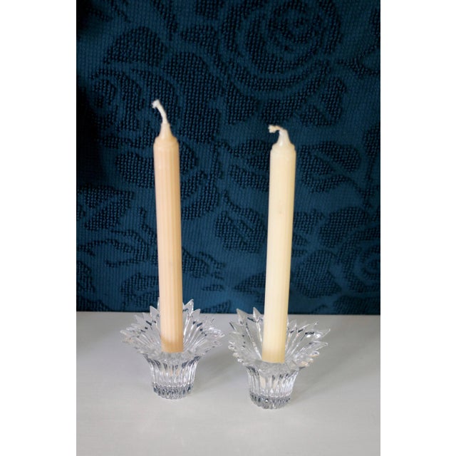 Mikasa Pair of Mikasa Crystal Candlesticks for Tapers For Sale - Image 4 of 10