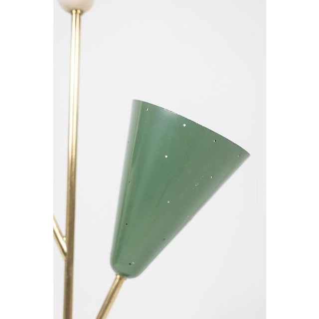 Metal 3-Light Floor Lamp in Sheet Metal and Brass from Stilnovo, 1960s For Sale - Image 7 of 8