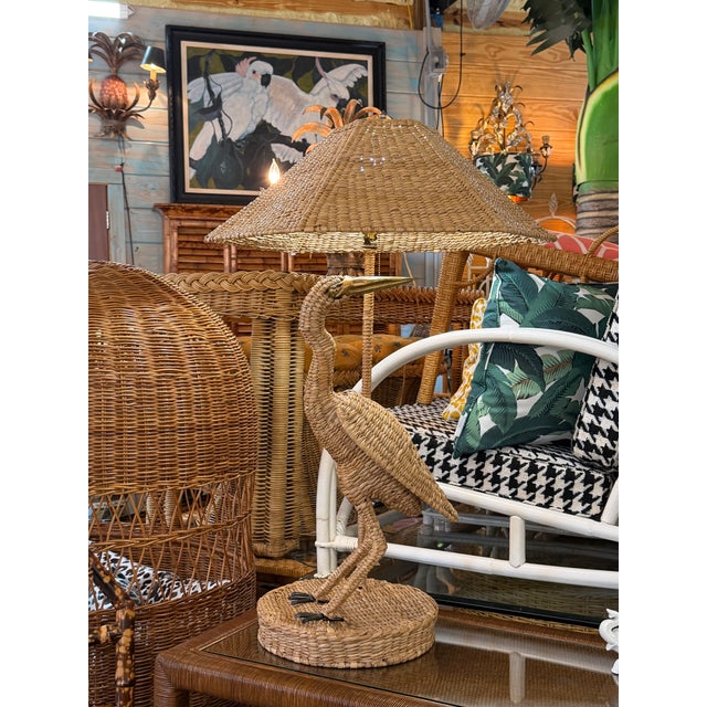 Monumental Mario Lopez Torres Woven Crane Table Lamp For Sale - Image 10 of 11