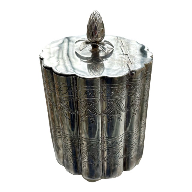 Vintage Silver Tea Caddy For Sale