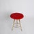Gio Ponti Set of Mid-Century Italian Tripod Stools in Red Velvet and Brass by Gio Ponti, 1950s For Sale - Image 4 of 14