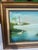 1990s Lighthouse and Egrets Seascape Painting on Canvas, Signed by the Artist, Framed For Sale - Image 4 of 9