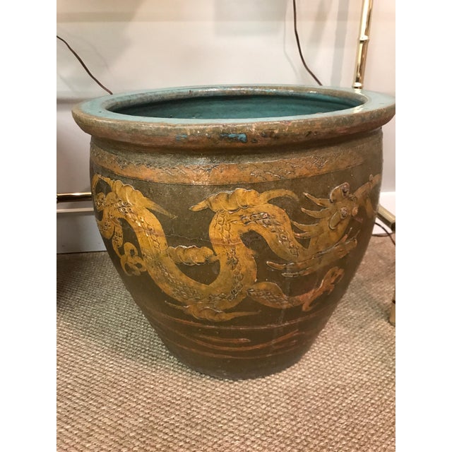 Antique Chinese Clay Sculpted Dragon Egg Pot Planter Chairish