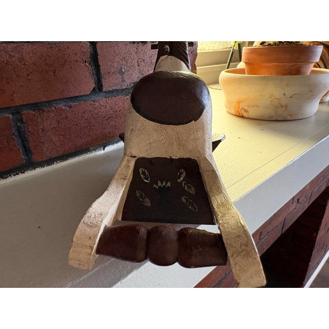 Vintage Wooden Rocking Horse – Hand Painted Folk Art Decor, 13” Length For Sale In Seattle - Image 6 of 12