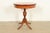 Baker Furniture Style Georgian Carved Walnut Pedestal Drum Side Table or Tea Table, Circa 1960s For Sale - Image 12 of 13