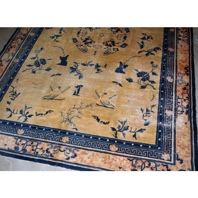 Late 19th Century 1870s, Handmade Antique Chinese Ningsha Rug 6.1' X 9.3' For Sale - Image 5 of 11