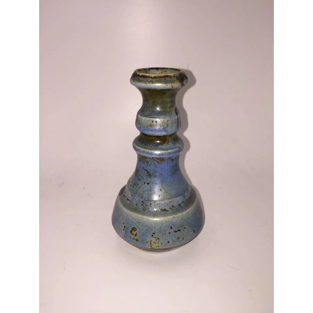 Art Nouveau 1900 Georges Hoentschel Blue Shaped Vase For Sale - Image 3 of 6