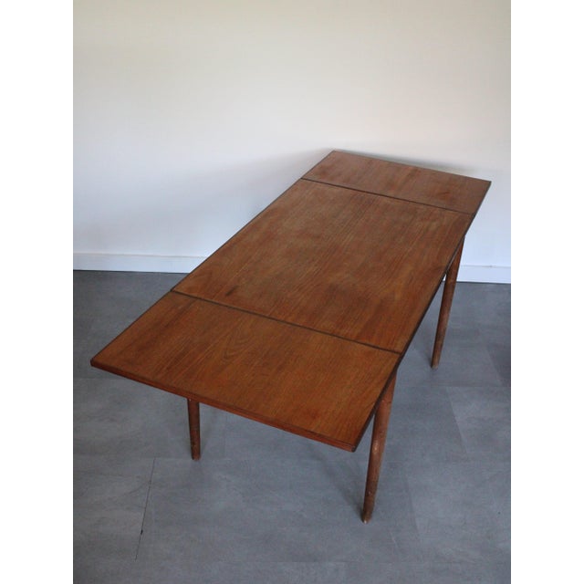 1960s Vintage Danish Teak Dining Table with Leaves, 1960s For Sale - Image 5 of 11