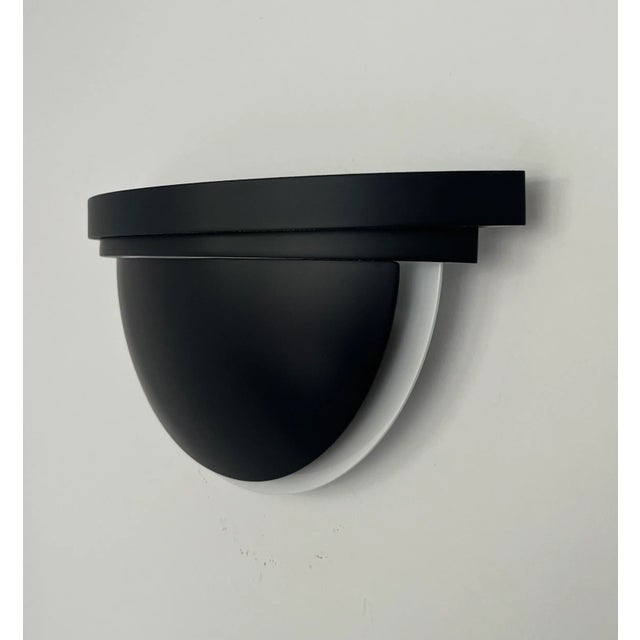 Mid-Century Modern Spanish Black Metal Wall Sconces from Estiluz, Barcelona, 1980s, Set of 2 For Sale - Image 3 of 9