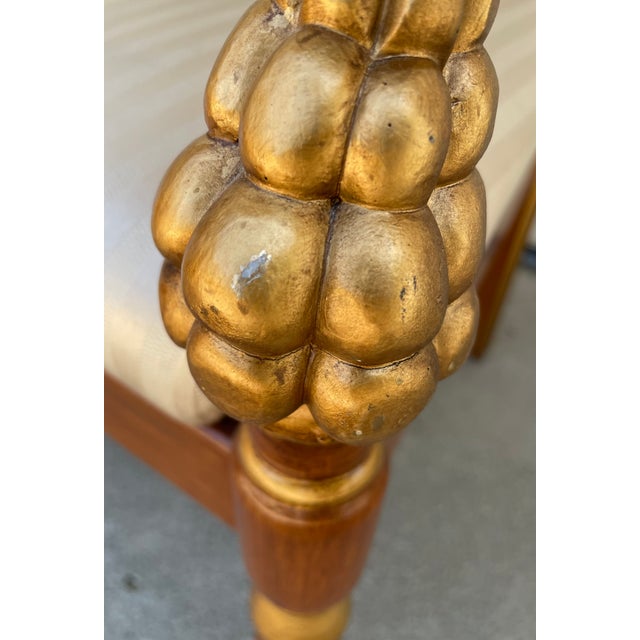 Vintage Italian Neoclassical Regency Hand-Painted Landscape Medallion Reticulated Armchair With Gilt Accents, 38" For Sale - Image 12 of 16